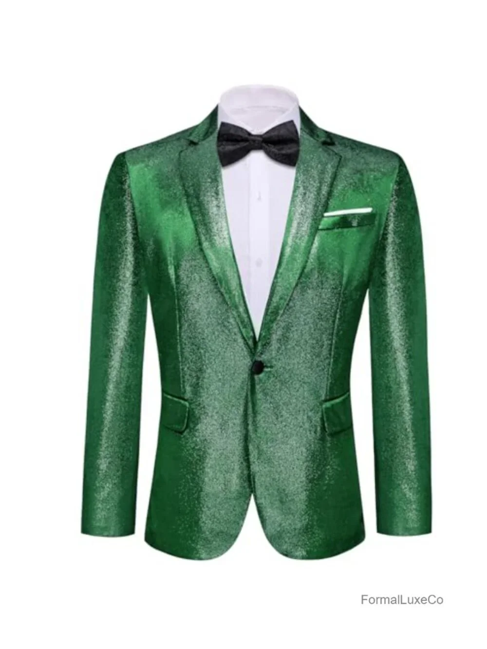 Men's Glitter Velvet Blazer with Notch Lapel | Slim Fit Sport Coat for Party &